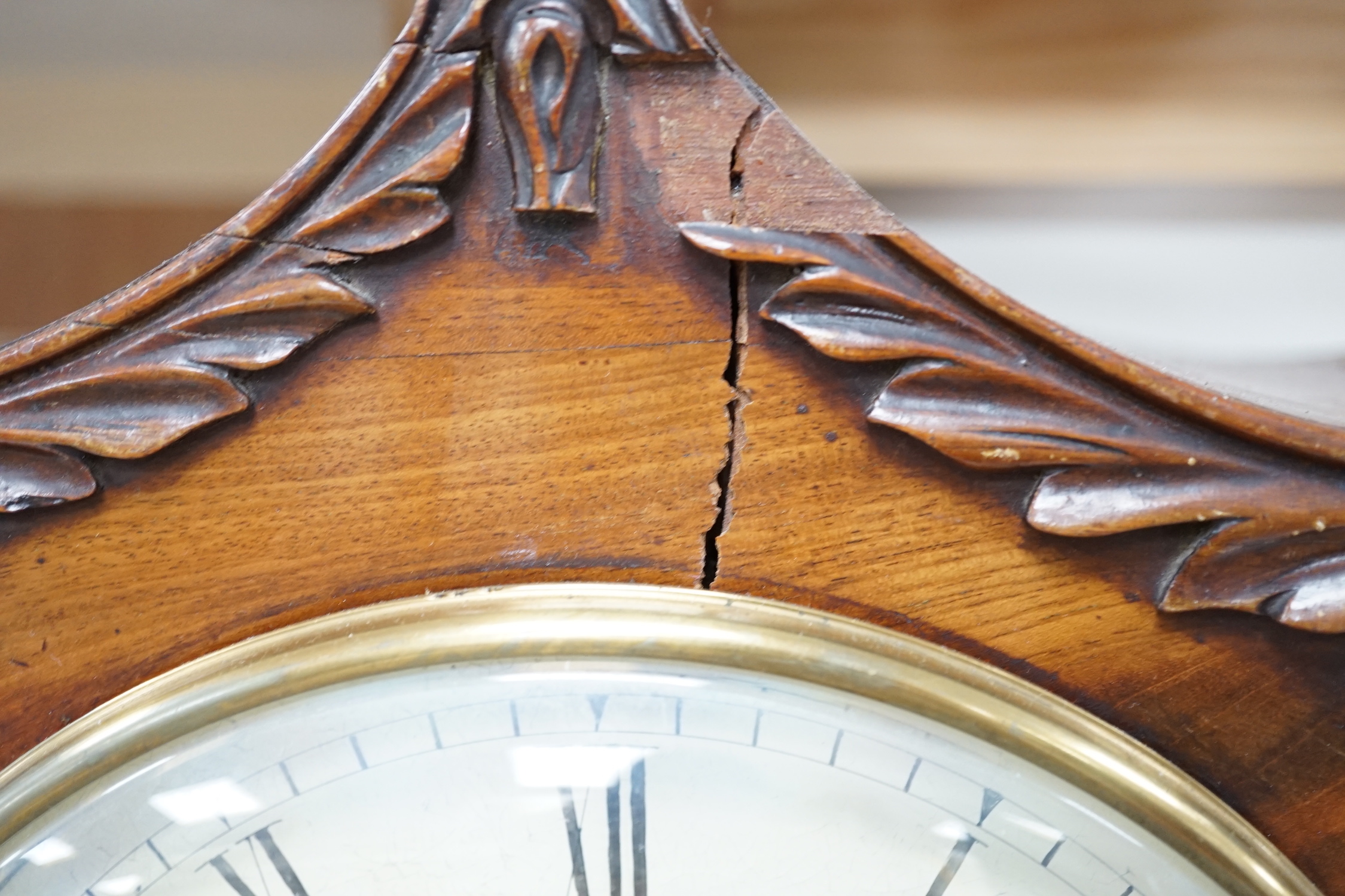 T. Mitchell, London, a William IV mahogany cased eight day bracket timepiece, 45cm high